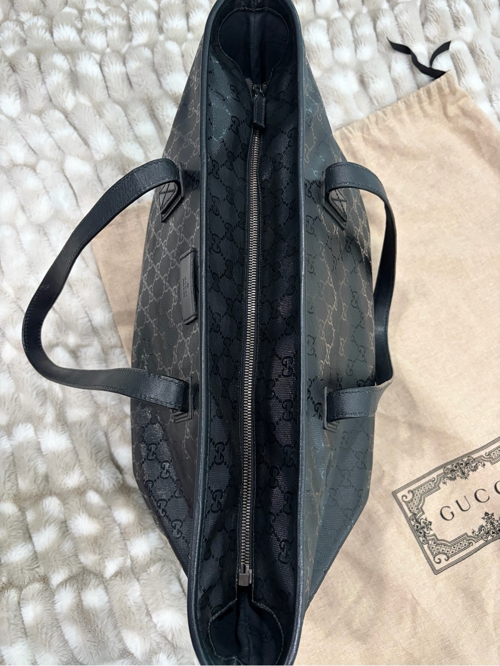 GUCCI GG IMPRIME BLACK TOTE BAG - Picture 4 of 10